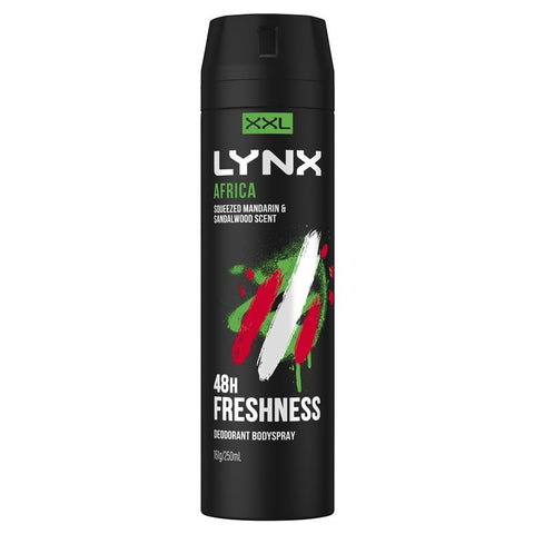 lynxlynx body spray aerosol deodorant africa250mL