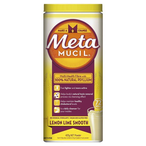 metamucil fibre supplement smooth texture lemon-lime flavour 72 doses 425g
