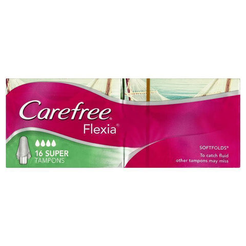 carefree flexia tampons super 16 pack