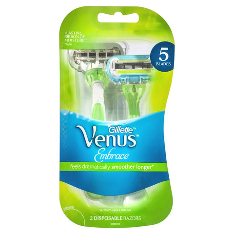 gillette venus embrace disposable razors 2 pack
