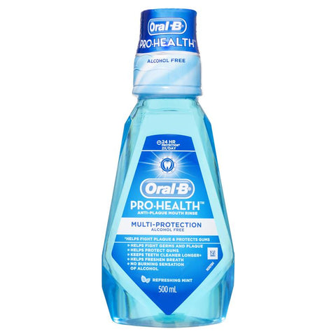 oral-b pro-health multi-protection anti-plaque mouthwash refreshing mint 500ml