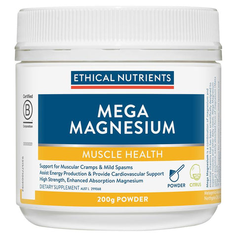 ethical nutrients mega magnesium powder citrus 200g