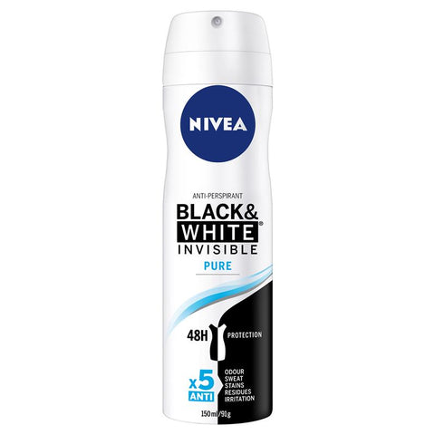 nivea deodorant for women black and white invisible pure 150ml