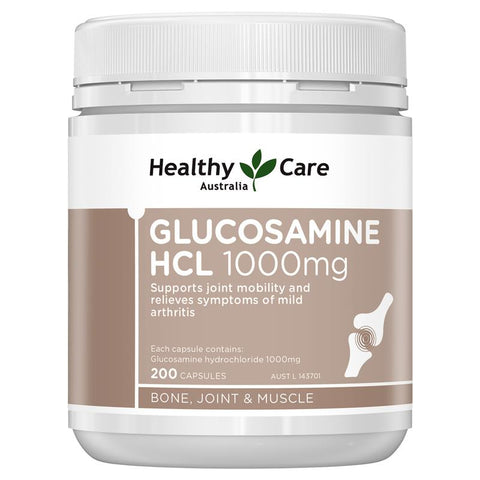 healthy care glucosamine hcl 1000mg 200 capsules