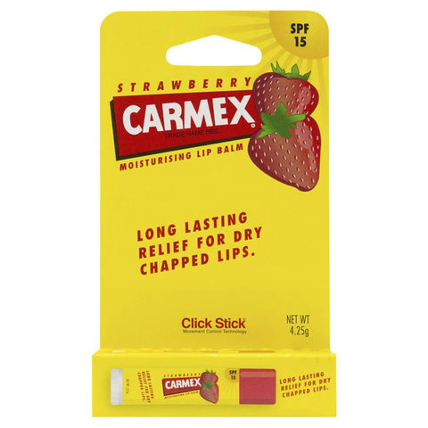 carmex lip balm strawberry click stick spf15 4.25g