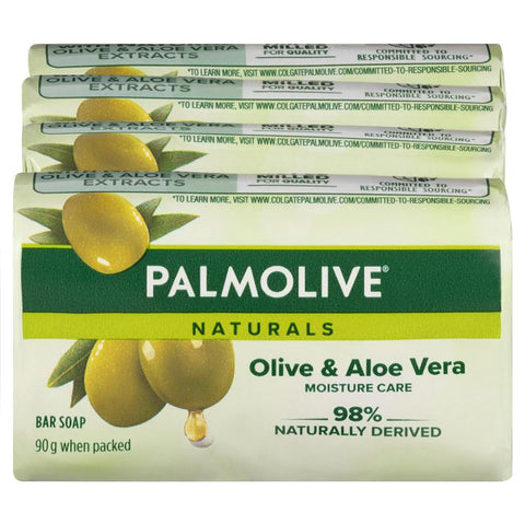 palmolive naturals moisture care aloe & olive extracts bar soap 4 x 90g