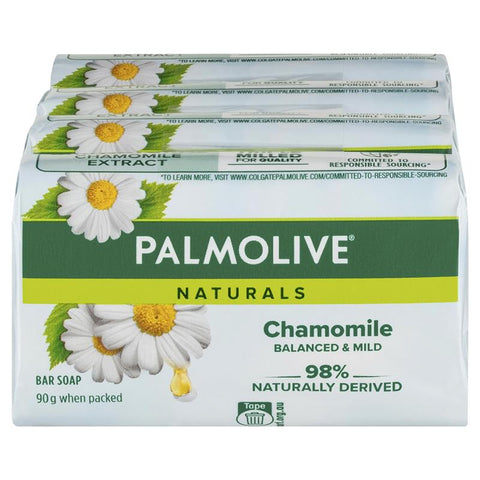 palmolive naturals balanced & mild bar soap chamomile extracts 4 x 90g
