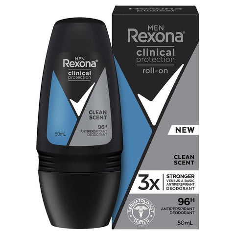 rexona for men clinical protection roll on clean scent 50ml