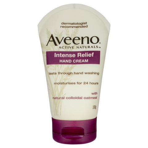 aveeno active naturals intense relief hand cream fragrance free 100g