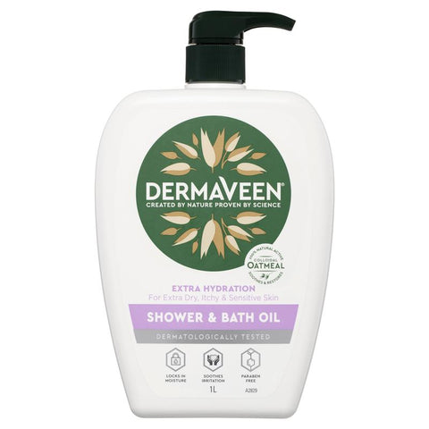 dermaveen extra hydration shower and bath oil 1 litre