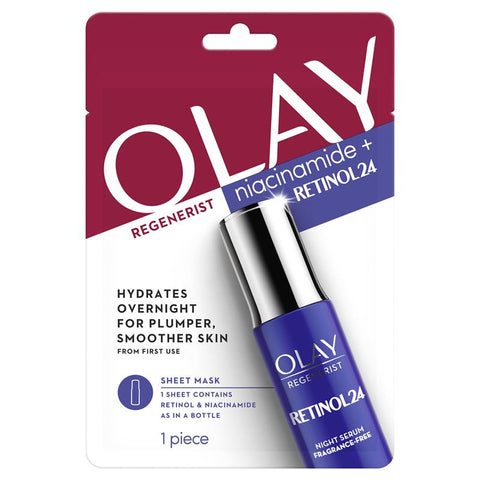 olay regenerist niacinamide + retinol24 sheet mask