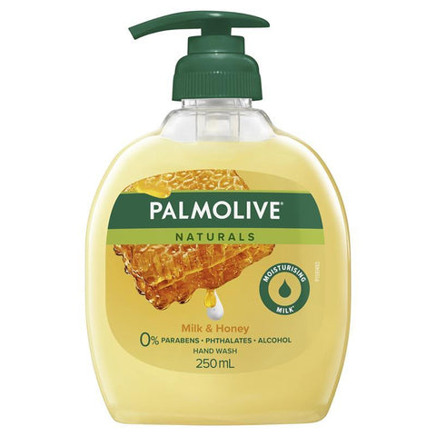 palmolive naturals liquid hand wash soap pump milk & honey 250ml