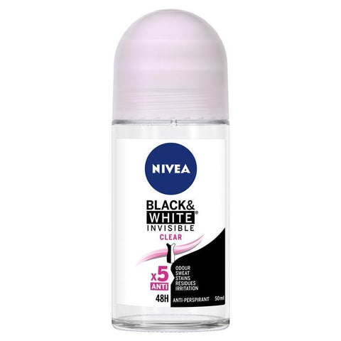 nivea deodorant for women black and white invisible clear roll on 50ml