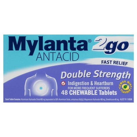 mylanta2go double strength chew antacid 48 tablets