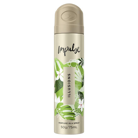 impulse body spray aerosol deodorant illusions 75ml