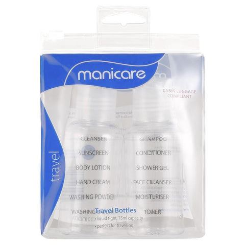 manicare travel bottles 2 pack