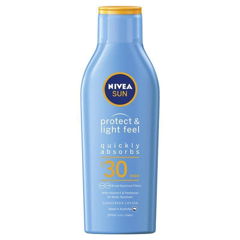nivea sun spf 30+ protect & light feel lotion 200ml