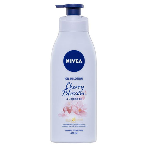 nivea body oil in lotion cherry blossom jojoba 400ml