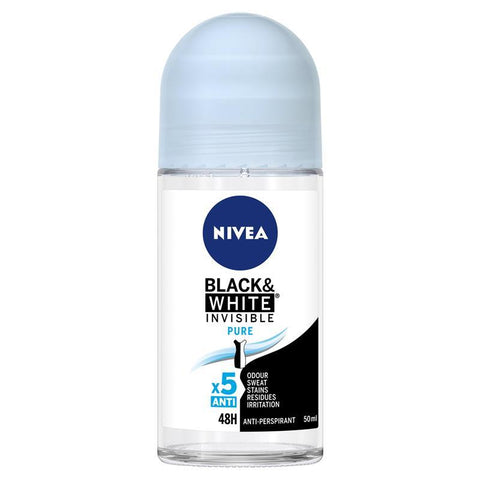 nivea deodorant for women black and white invisible pure roll on 50 ml