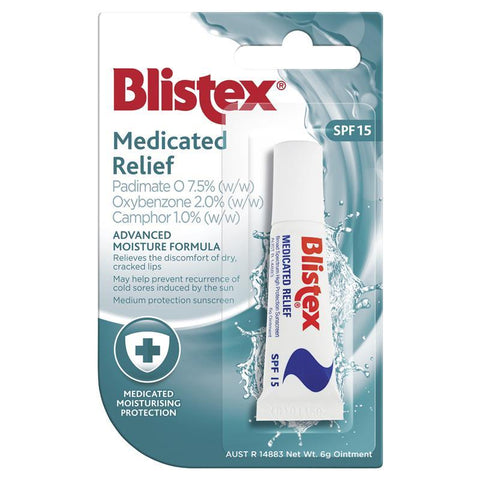 blistex medicated relief spf 15 6gm tube