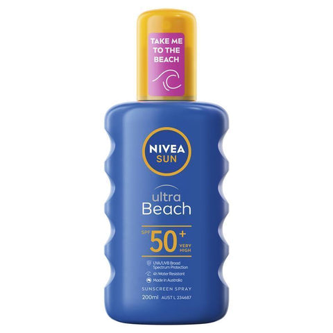nivea sun spf 50+ ultra beach pump spray 200ml