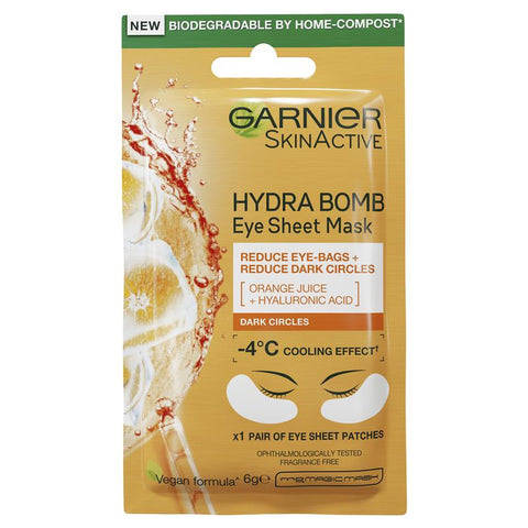 garnier skin active hydrabomb eye tissue mask orange juice