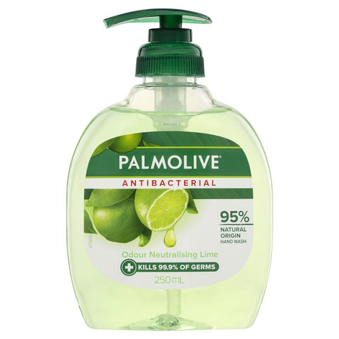 palmolive antibacterial liquid hand wash soap lime odour neutralising 250ml