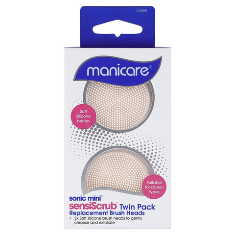 manicare sonic mini sensiscrub replacement brush heads twin pack