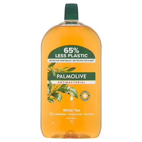 palmolive antibacterial liquid hand wash soap white tea refill 1l