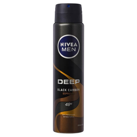 Nivea Men Deep Black Carbon Espresso 48Hr Antibacterial Anti-Perspirant 250ml