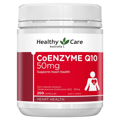 healthy care coenzyme q10 50mg 200 capsules