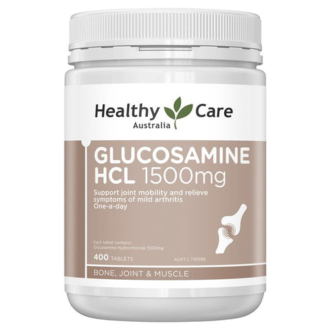 healthy care glucosamine hcl 1500mg 400 tablets