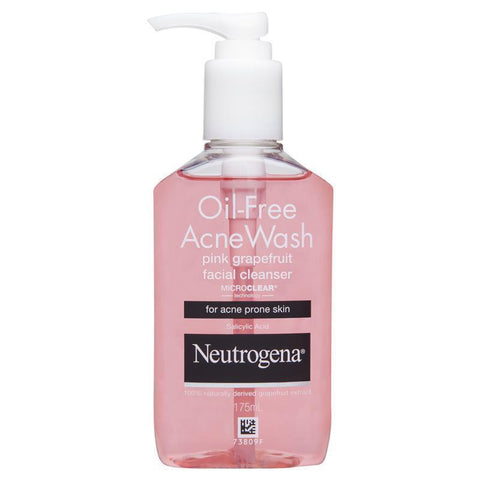 neutrogena oil free acne wash pink grapefruit facial cleanser 175ml