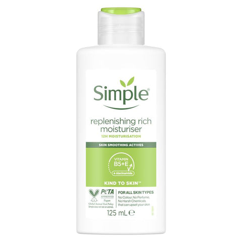 simple kind to skin rich moisturiser replenishing 125ml