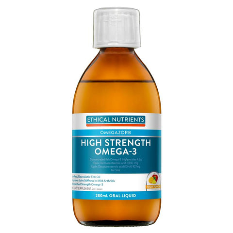 ethical nutrients high strength omega 3 liquid fruit punch 280ml