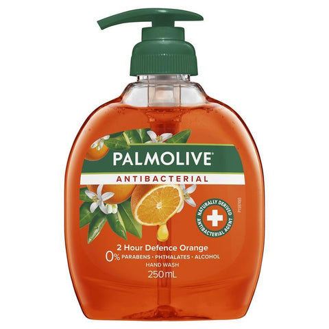 palmolive antibacterial liquid hand wash soap 2 hour defence orange pump 250ml