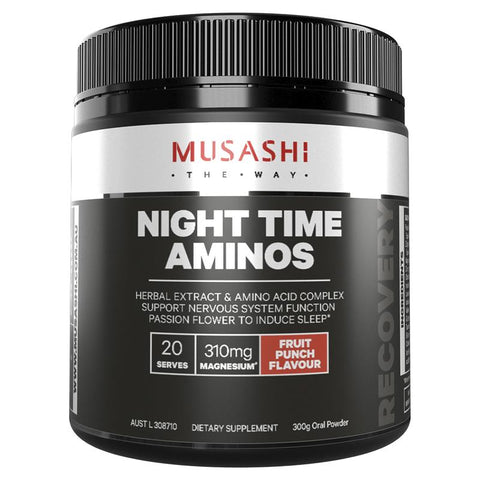 musashi night time aminos fruit punch 300g