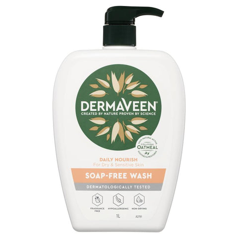 dermaveen daily nourish soap free wash 1 litre