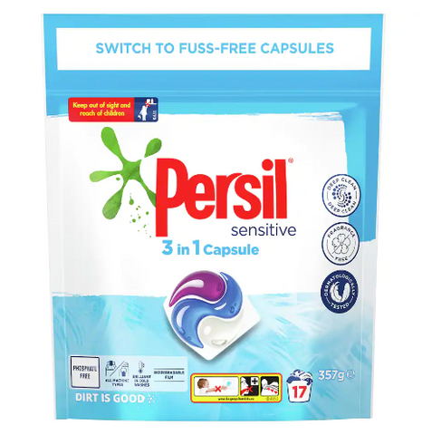 Persil Sensitive 3 In 1 Laundry Capsules 17 Caps