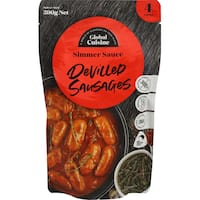 global cuisine stir through meal base devilled sausages sauce 390g