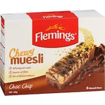flemings chewy muesli bars chocolate chip 180g 6pk