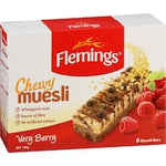flemings chewy muesli bars very berry 180g 6pk