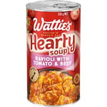 wattie's canned ravioli soup with tomato & beef 535g
