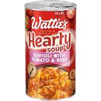 wattie's canned ravioli soup with tomato & beef 535g