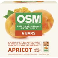 one square meal muesli bars apricot & honey 495g 6pk