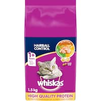 whiskas adult dry cat food hairball 1.5kg