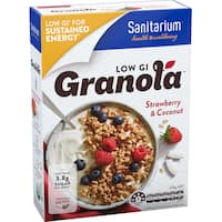 sanitarium low gi granola strawberry & coconut 370g