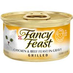 fancy feast grilled wet cat food chicken & beef feast in gravy 85g