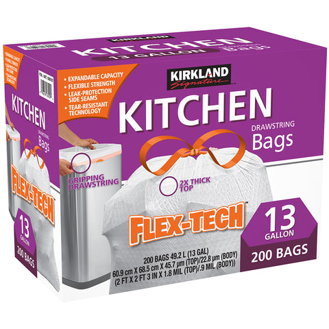 KIRKLAND SIGNATURE KITCHEN BAGS 200 CT / 49L