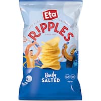 eta ripples potato chips ready salted 150g